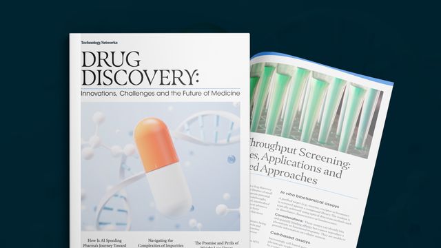 A capsule pill floating amid molecular structures and a DNA helix, symbolizing drug discovery and pharmaceutical innovation. 