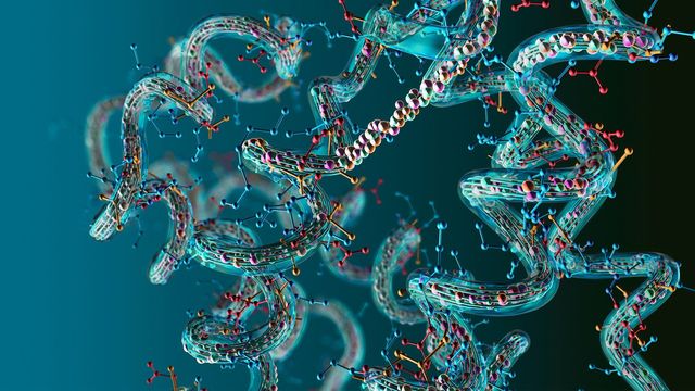 3D illustration of membrane protein structure representing immobilization methods. 