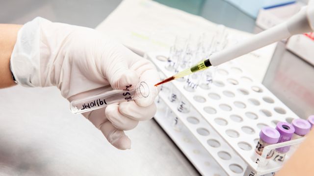 Scientist preparing samples for flow cytometric analysis in the laboratory 