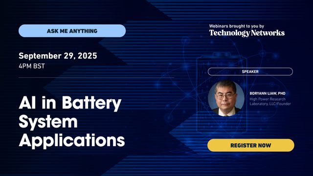 Webinar poster for next generation battery technologies featuring expert in battery research 