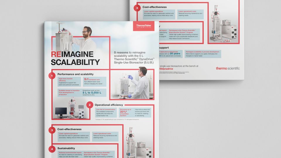 Images include scientists in lab coats working with bioreactors, and laboratory equipment.