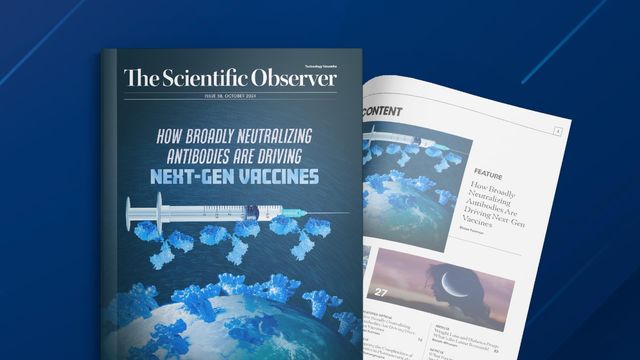 An illustration of antibodies surrounding a syringe and a globe. 